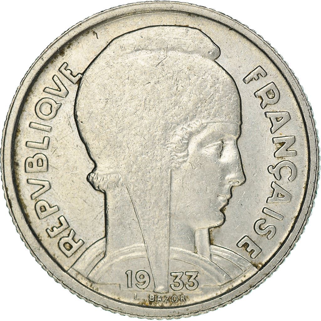 French 5 Francs Coin | Third Republic Bazor | KM887 | France | 1933