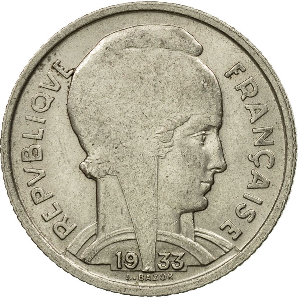 French 5 Francs Coin | Third Republic Bazor | KM887 | France | 1933