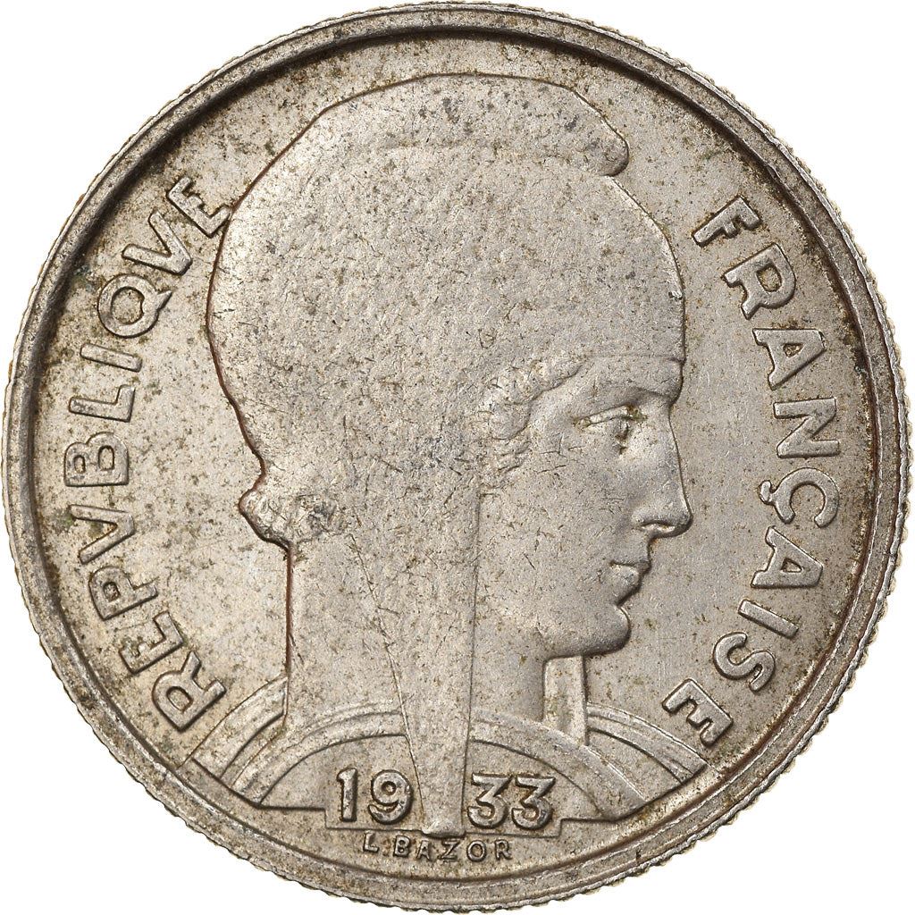 French 5 Francs Coin | Third Republic Bazor | KM887 | France | 1933