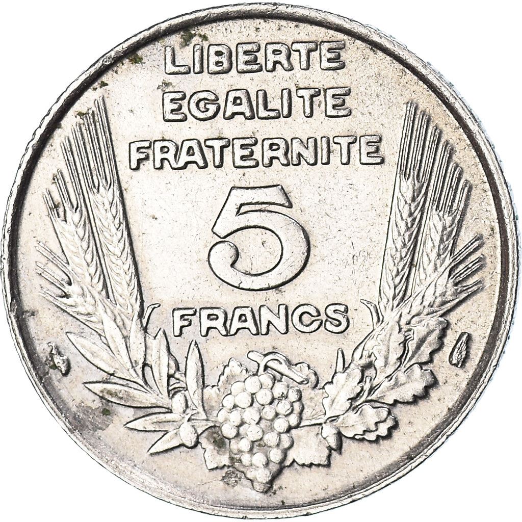 French 5 Francs Coin | Third Republic Bazor | KM887 | France | 1933