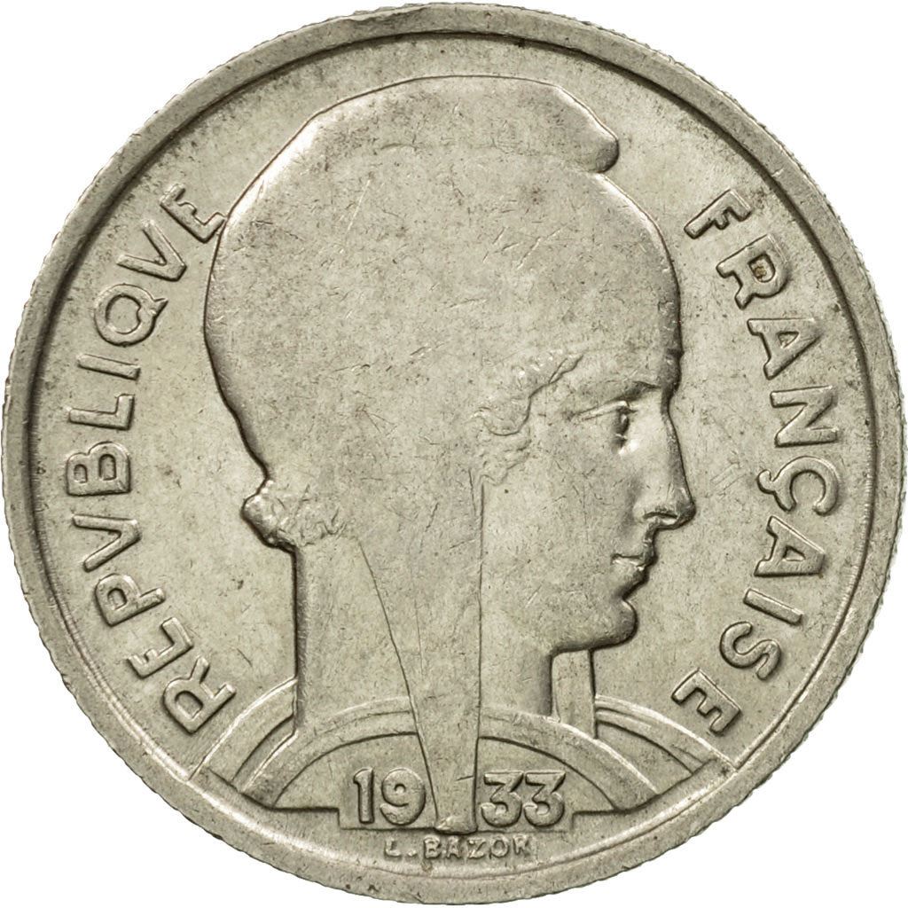 French 5 Francs Coin | Third Republic Bazor | KM887 | France | 1933