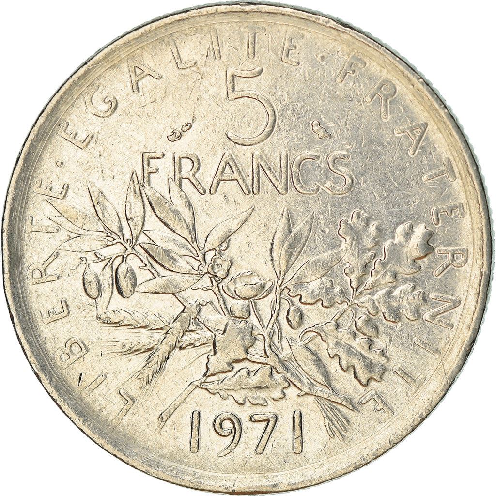 French 5 Francs Coin | signature O. Roty | KM926a.1 | France | 1969 - 2001