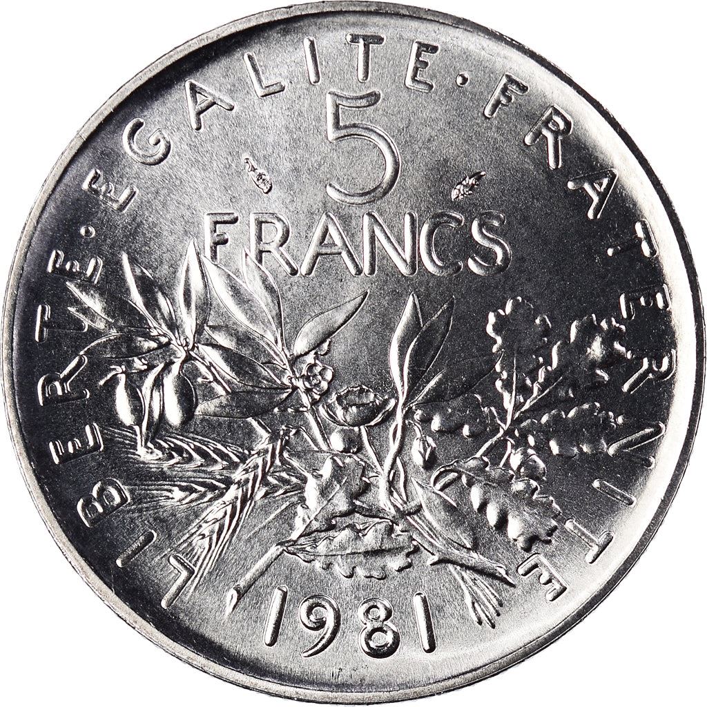 French 5 Francs Coin | signature O. Roty | KM926a.1 | France | 1969 - 2001