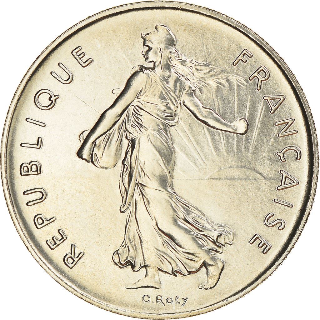 French 5 Francs Coin | signature O. Roty | KM926a.1 | France | 1969 - 2001