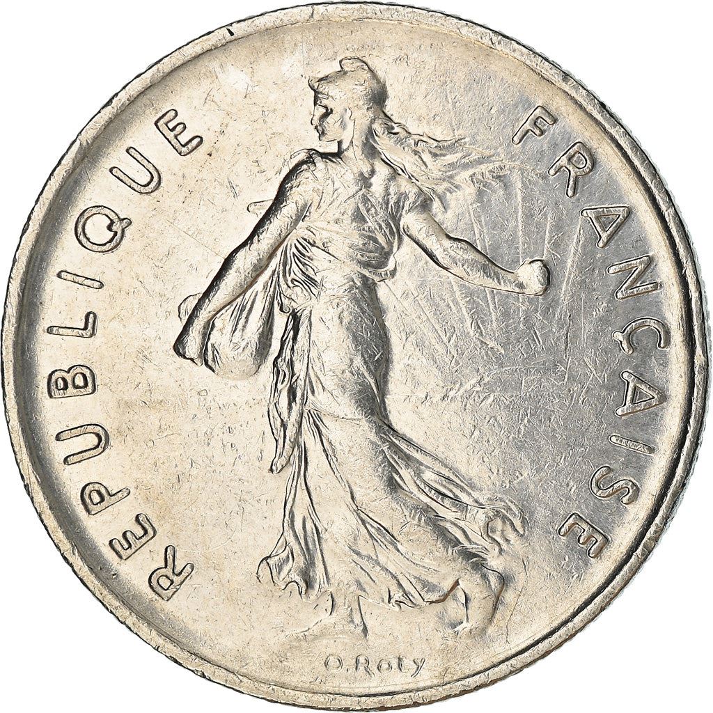 French 5 Francs Coin | signature O. Roty | KM926a.1 | France | 1969 - 2001