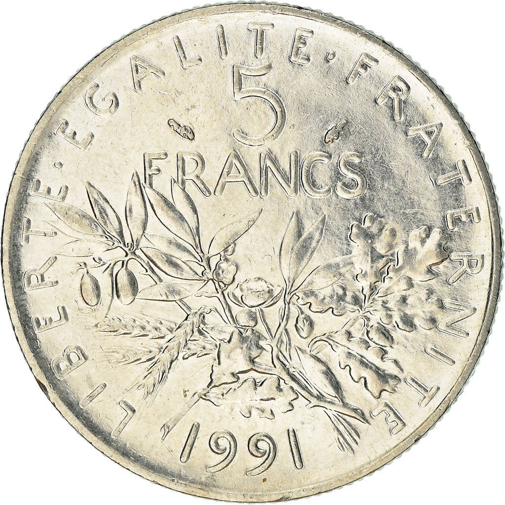 French 5 Francs Coin | signature O. Roty | KM926a.1 | France | 1969 - 2001