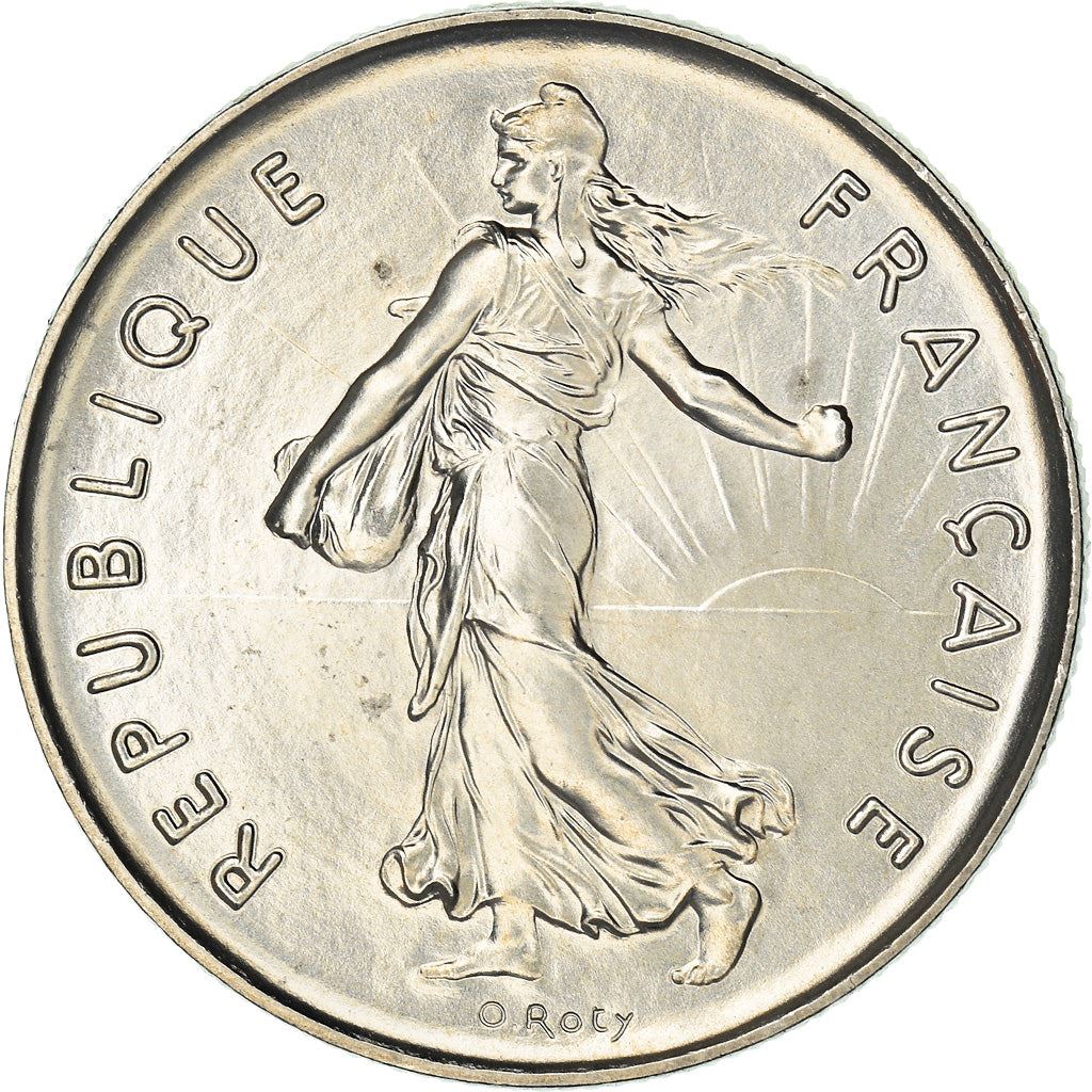 French 5 Francs Coin | signature O. Roty | KM926a.1 | France | 1969 - 2001