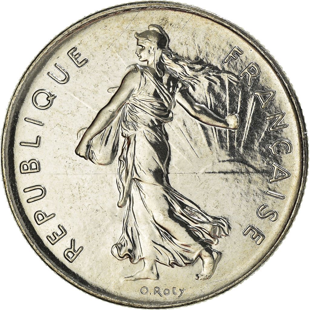 French 5 Francs Coin | signature O. Roty | KM926a.1 | France | 1969 - 2001