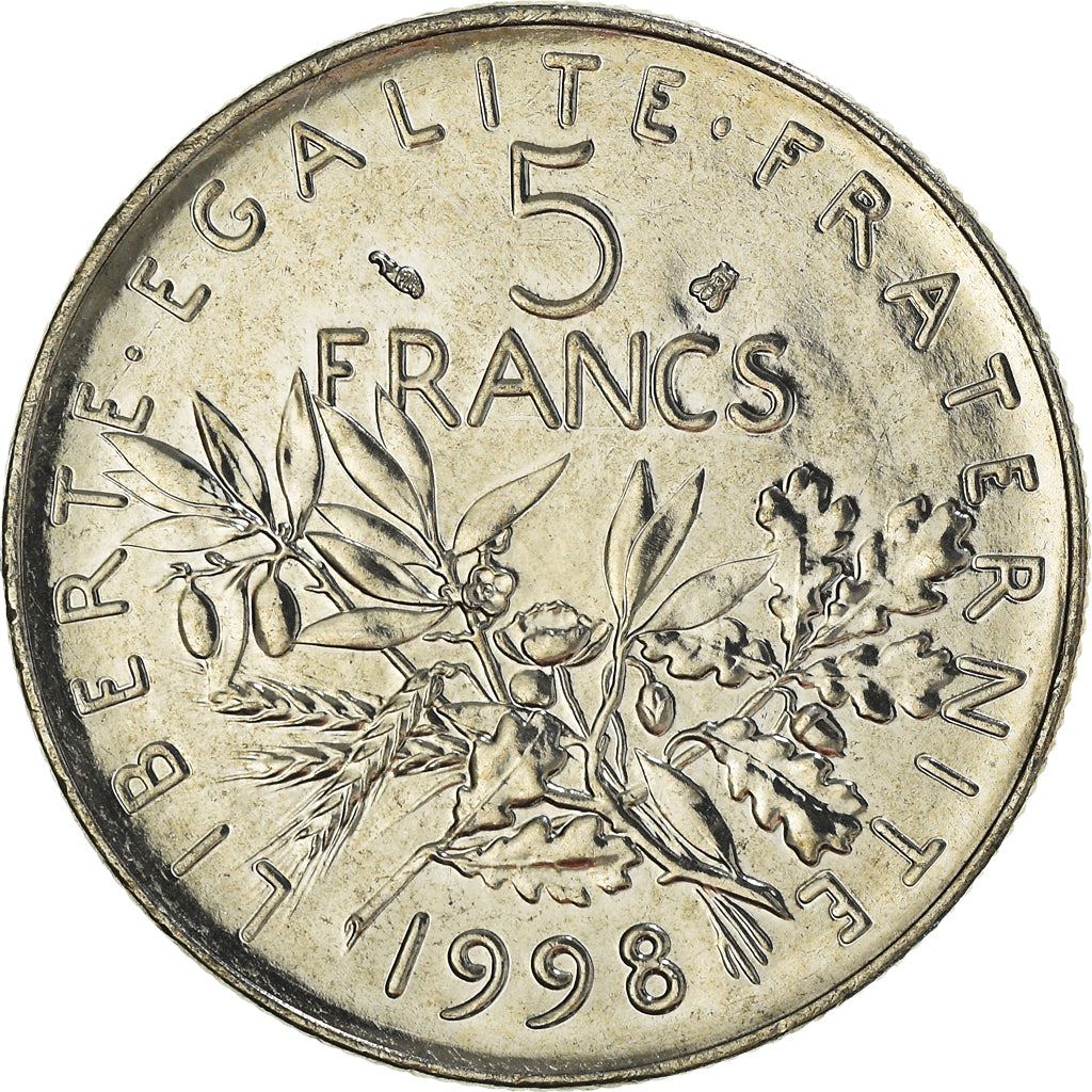 French 5 Francs Coin | signature O. Roty | KM926a.1 | France | 1969 - 2001