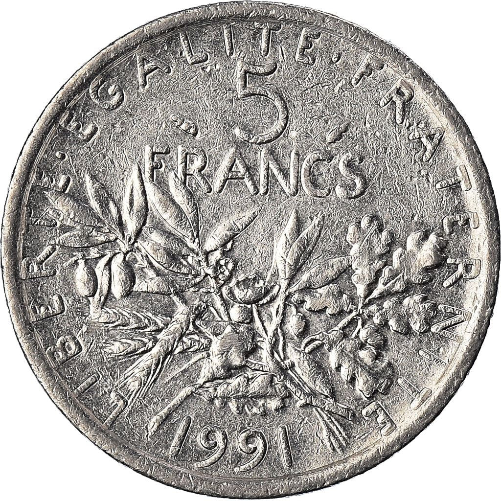 French 5 Francs Coin | signature O. Roty | KM926a.1 | France | 1969 - 2001