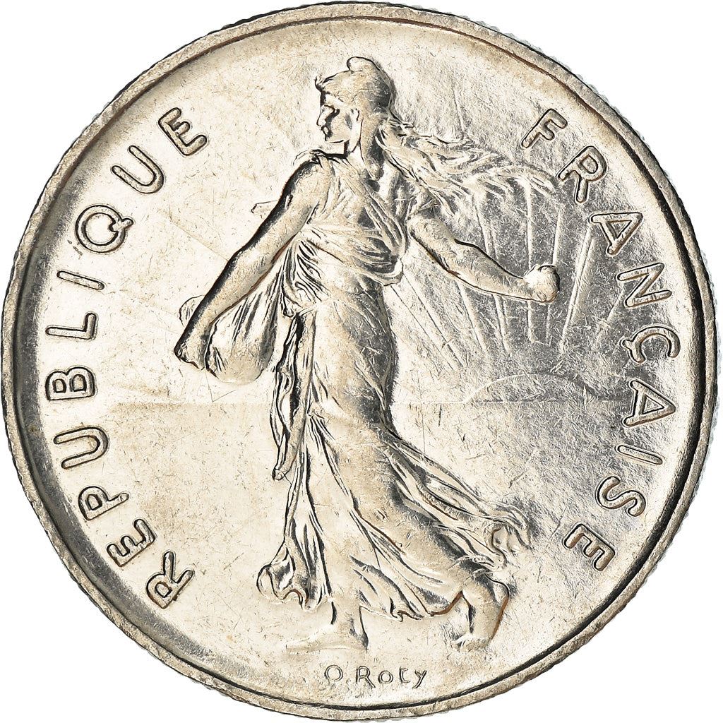 French 5 Francs Coin | signature O. Roty | KM926a.1 | France | 1969 - 2001