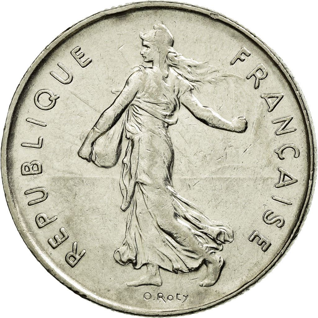 French 5 Francs Coin | signature O. Roty | KM926a.1 | France | 1969 - 2001