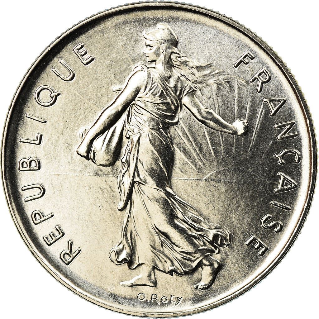 French 5 Francs Coin | signature O. Roty | KM926a.1 | France | 1969 - 2001