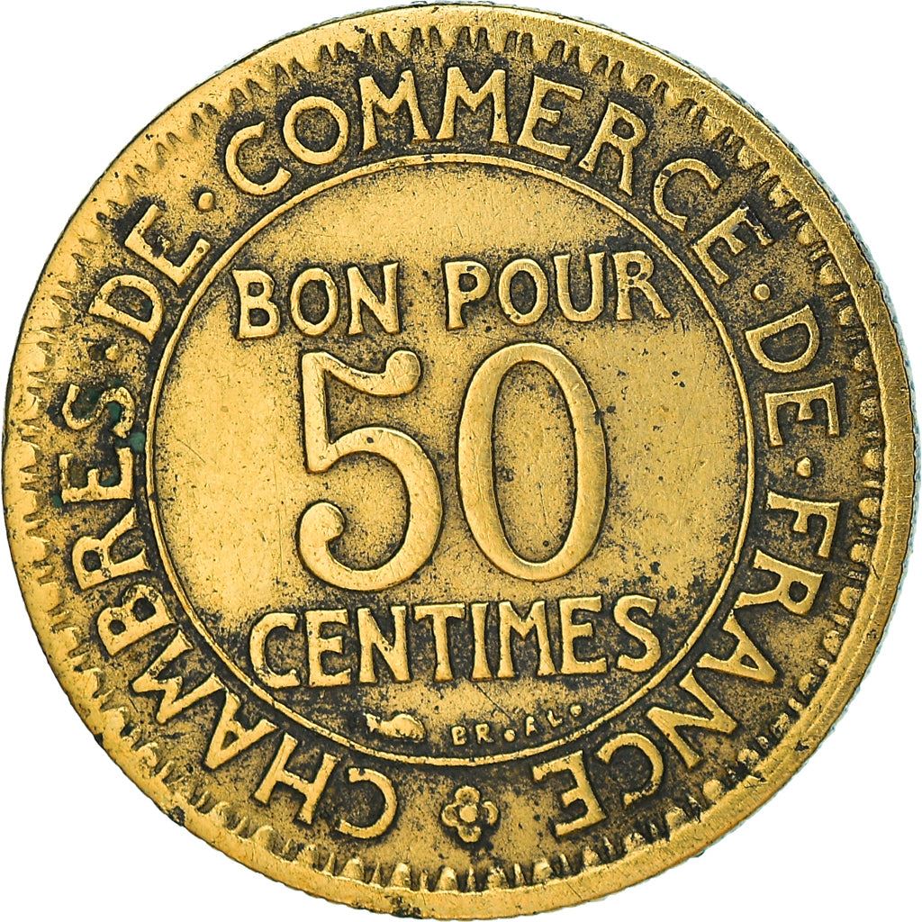 French 50 Centimes Coin | Chambers of Commerce | KM884 | France | 1920 - 1929