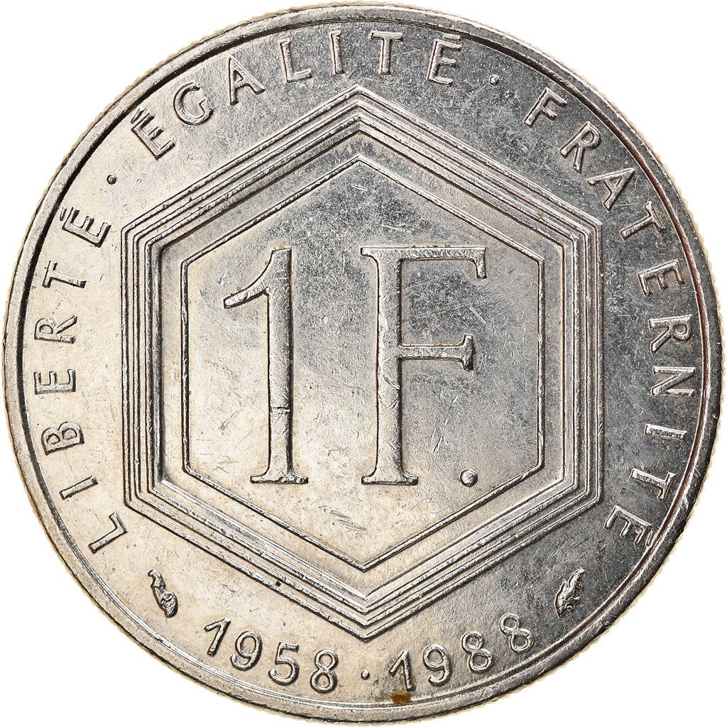 French Coin 1 Franc | Charles de Gaulle | KM963 | France | 1988