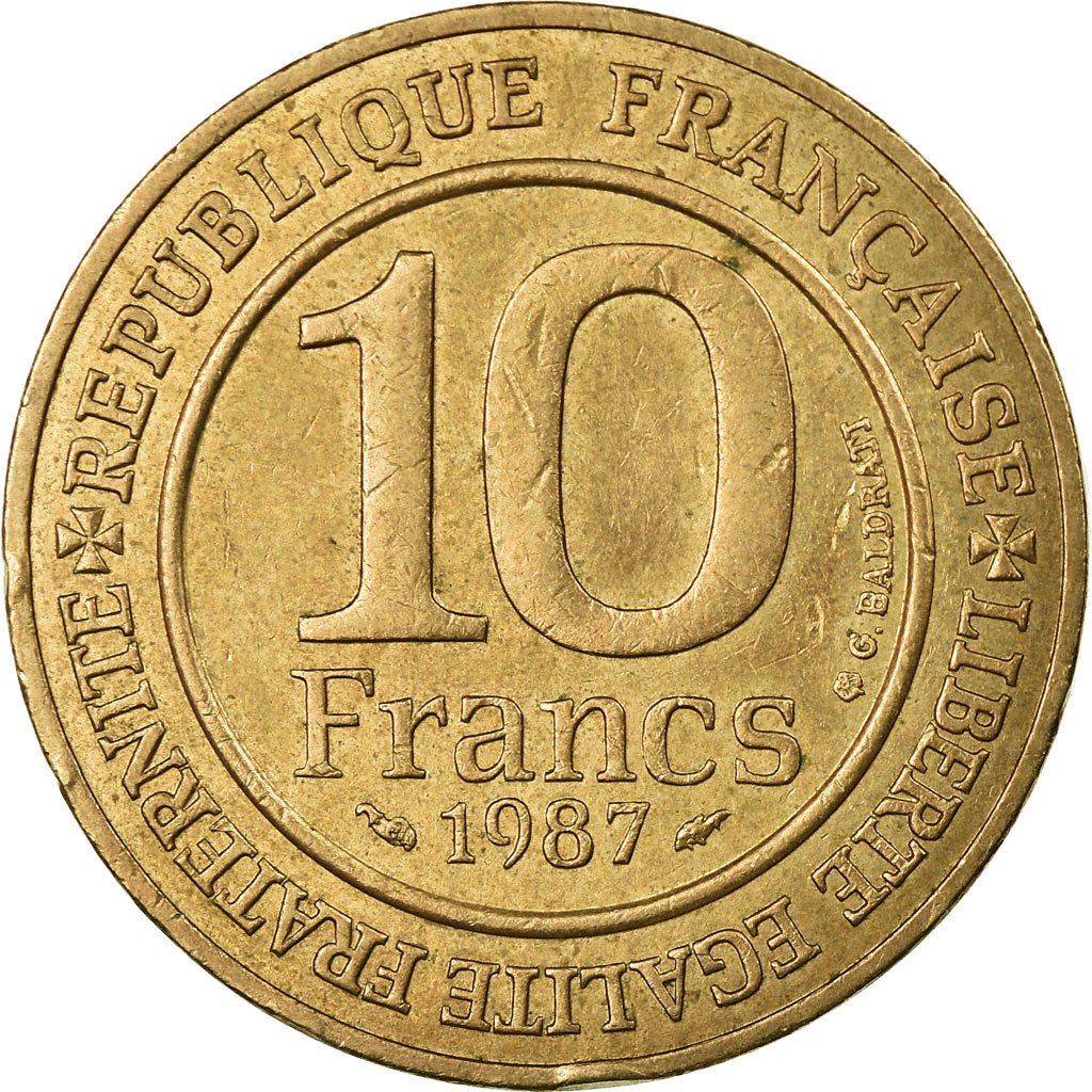 French Coin 10 Francs | Hugh Capet | KM961d | France | 1987