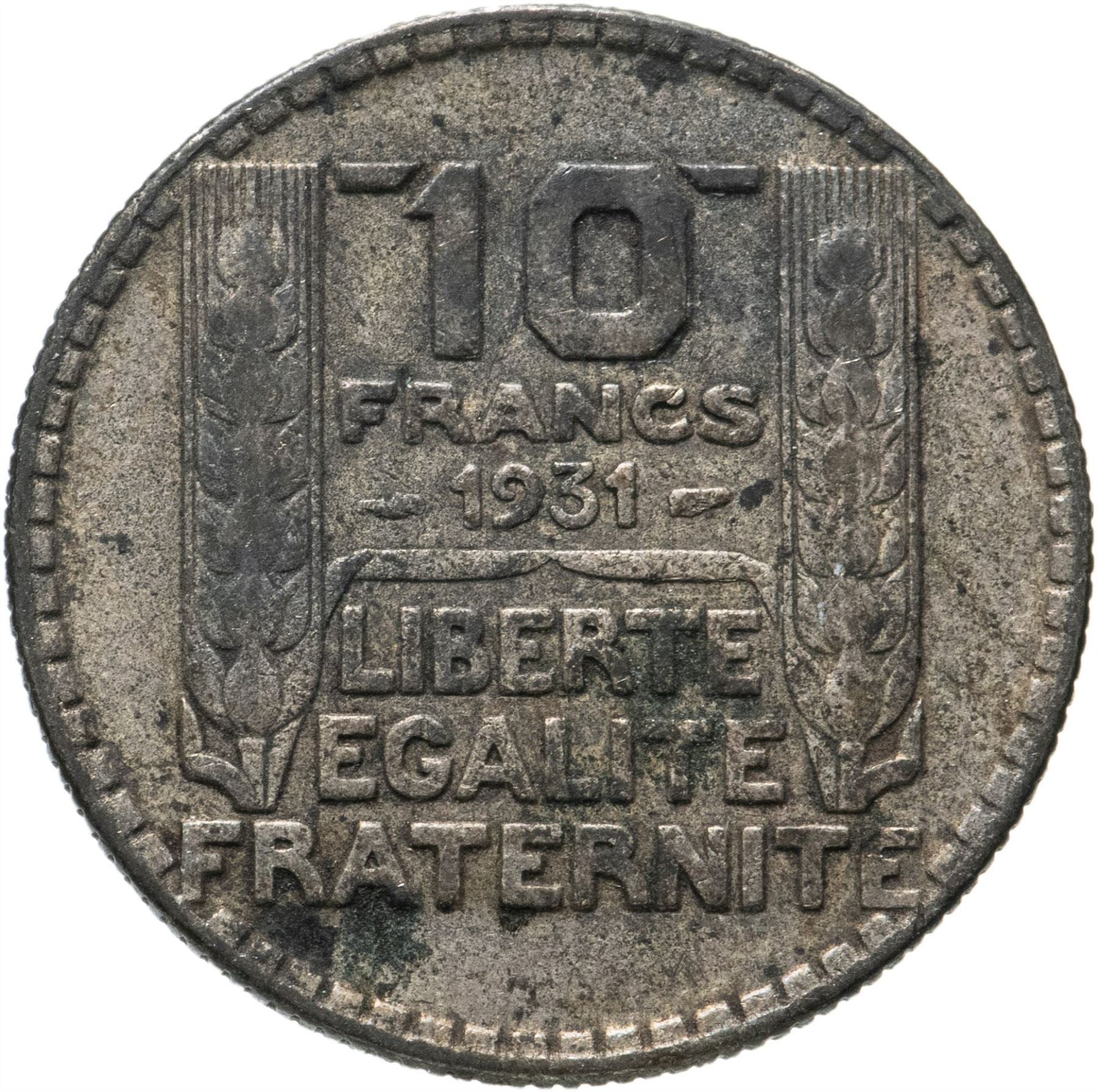 French Coin 10 Francs | KM878 | France | Silver | 1929 - 1939