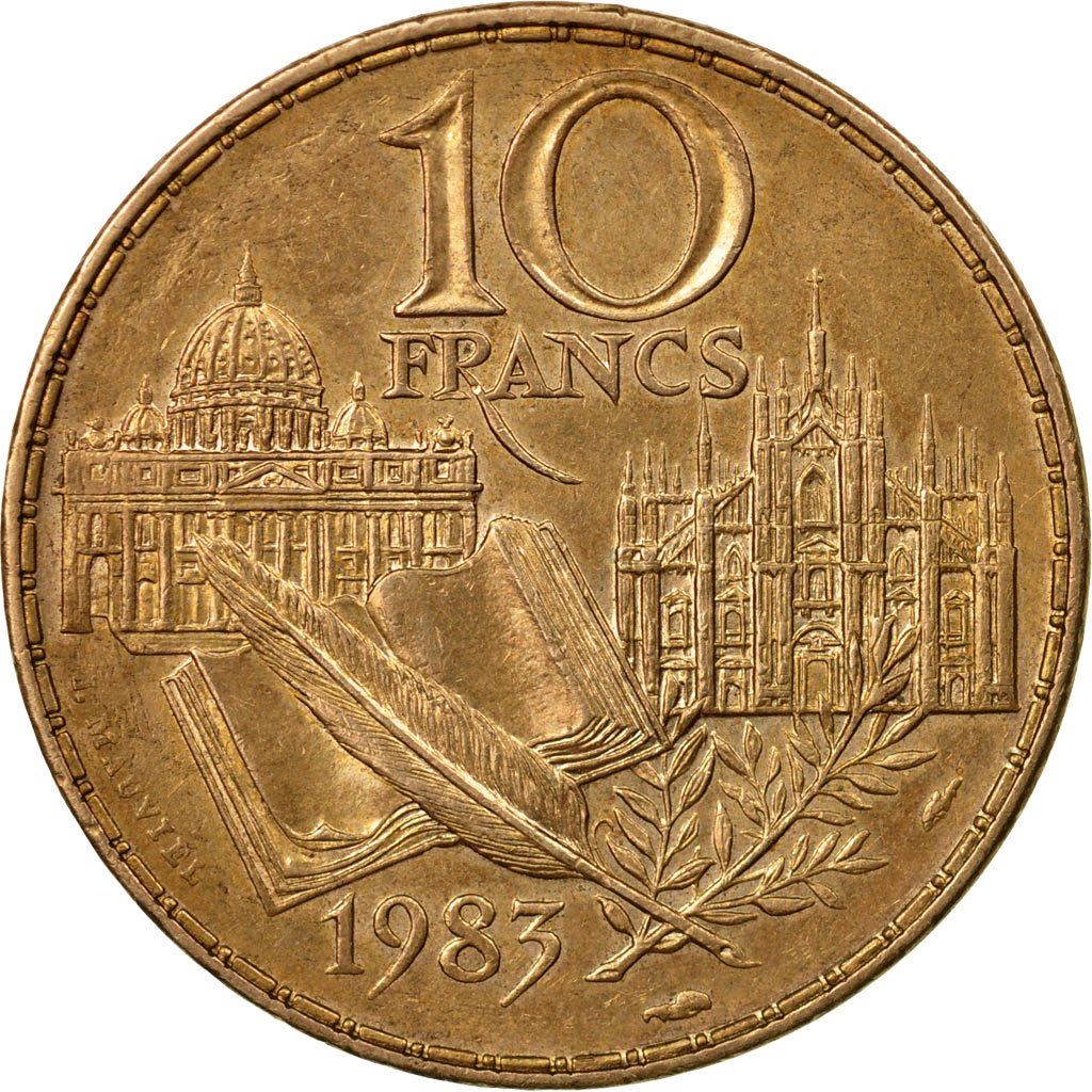 French Coin 10 Francs | Stendhal | KM953 | France | 1983