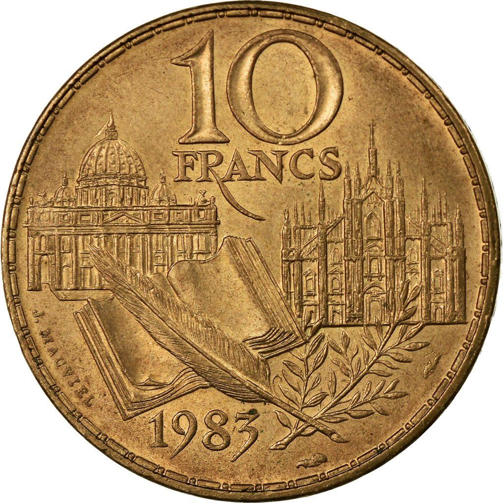 French Coin 10 Francs | Stendhal | KM953 | France | 1983