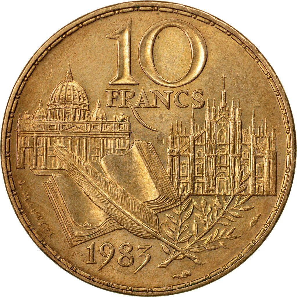 French Coin 10 Francs | Stendhal | KM953 | France | 1983