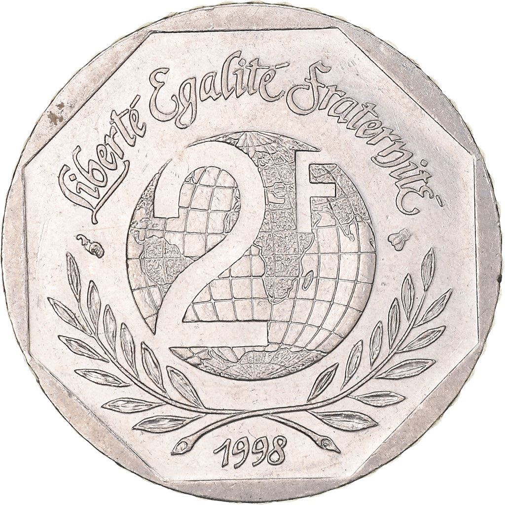 French Coin 2 Francs | Declaration of Human Rights | KM1213 | France | 1998