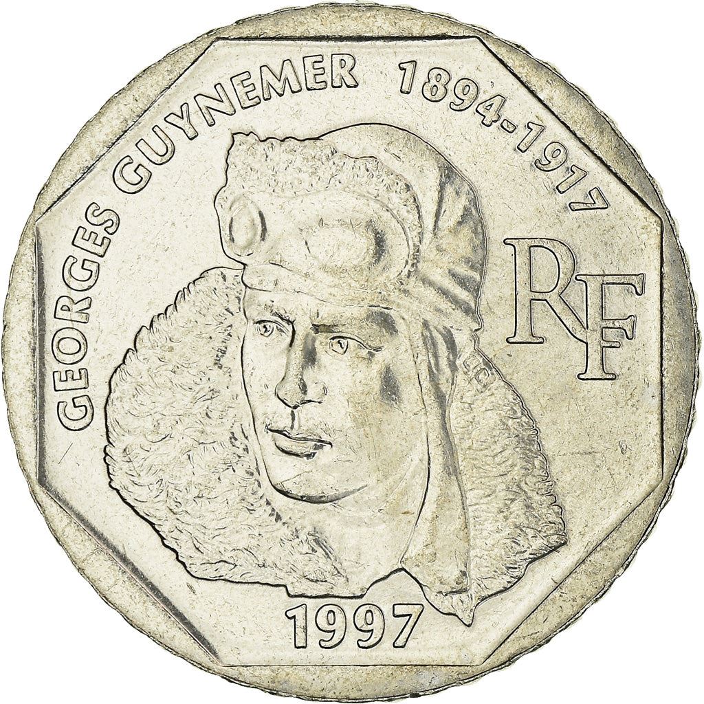 French Coin 2 Francs | Georges Guynemer | KM1187 | France | 1997