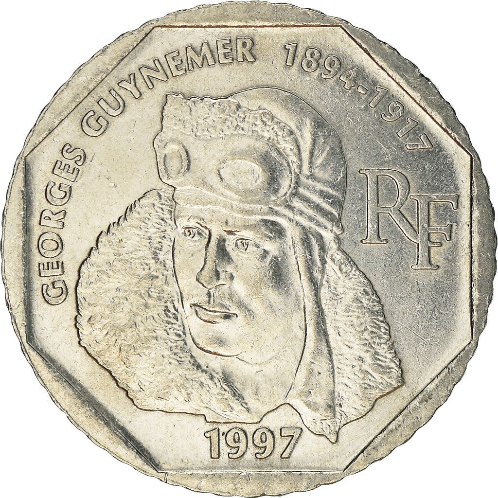 French Coin 2 Francs | Georges Guynemer | KM1187 | France | 1997