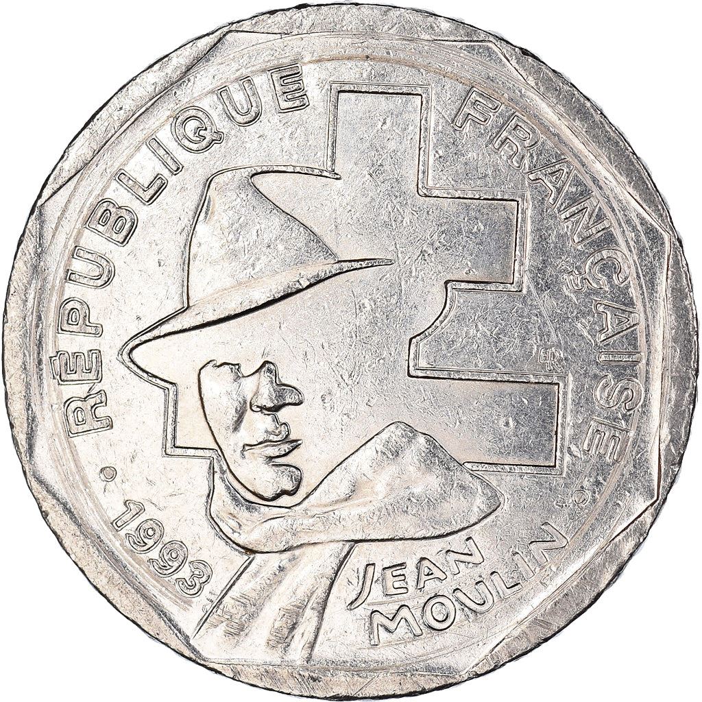 French Coin 2 Francs | Jean Moulin | KM1062 | France | 1993