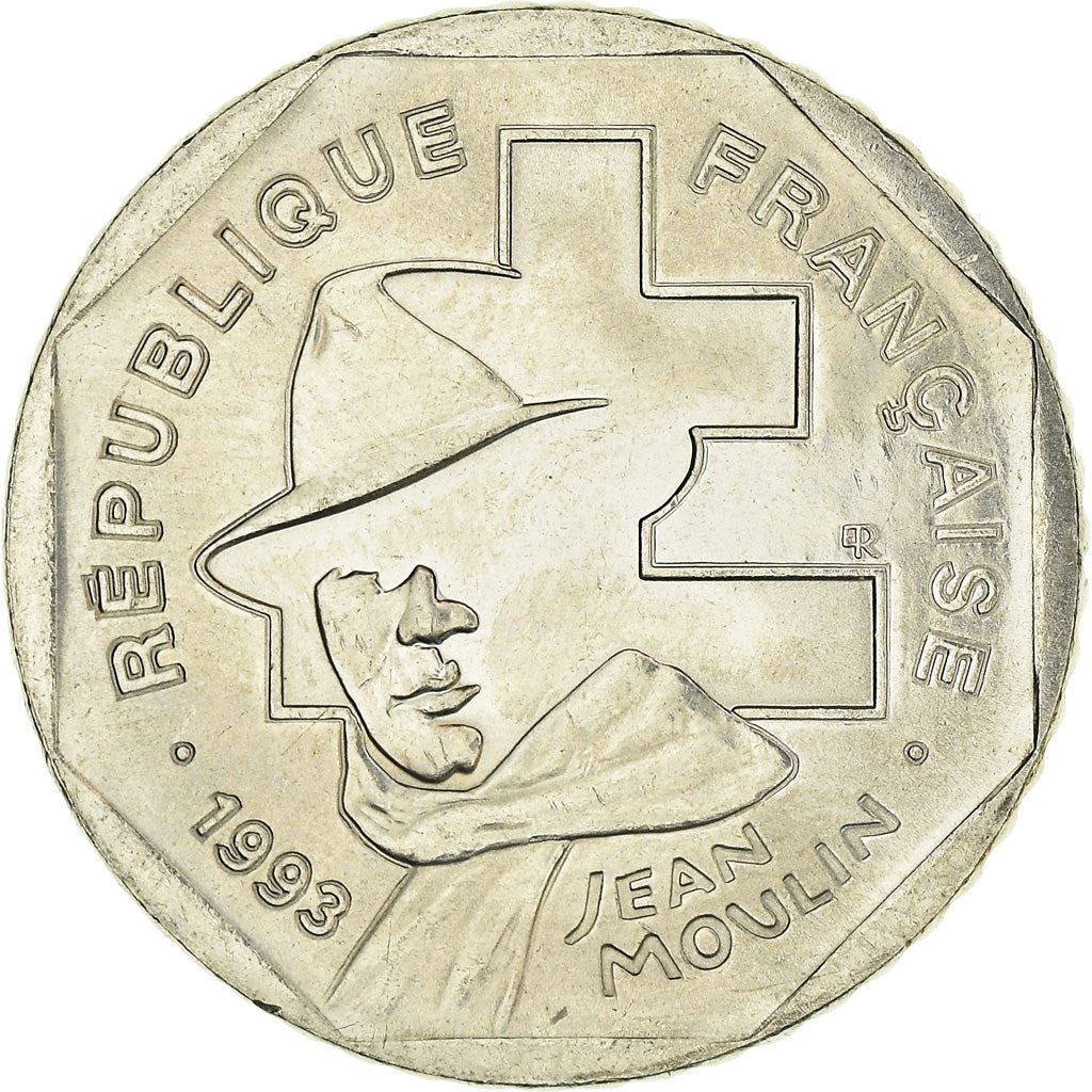 French Coin 2 Francs | Jean Moulin | KM1062 | France | 1993