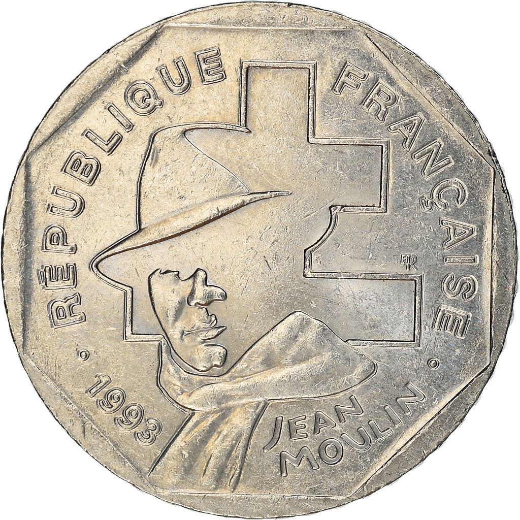 French Coin 2 Francs | Jean Moulin | KM1062 | France | 1993