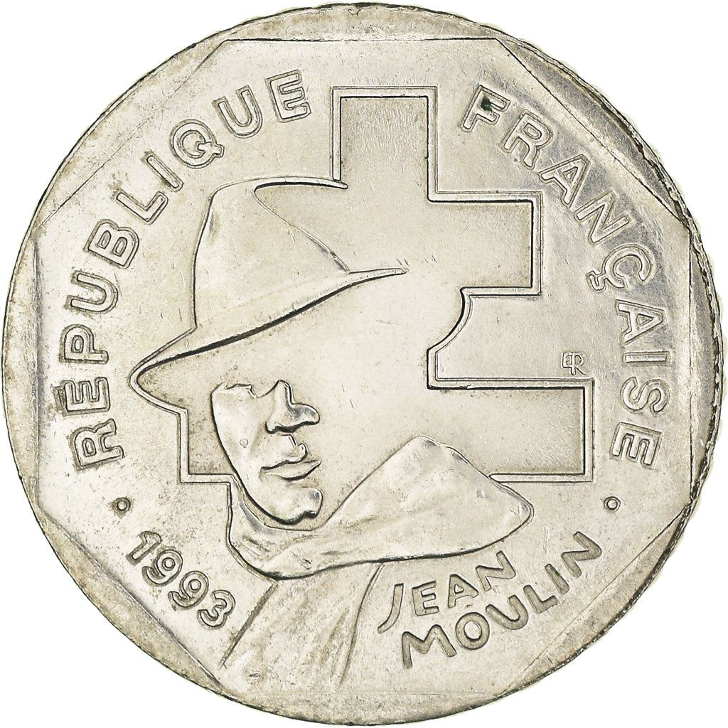 French Coin 2 Francs | Jean Moulin | KM1062 | France | 1993