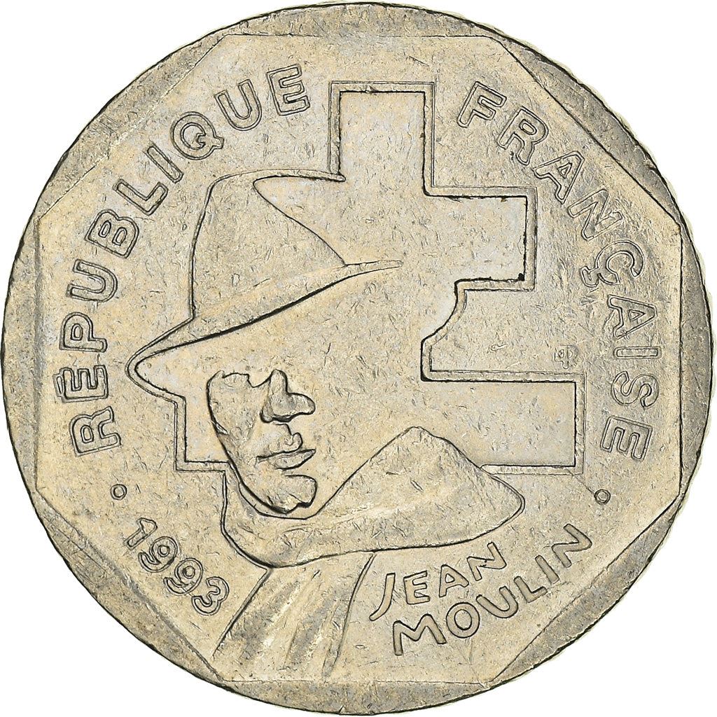 French Coin 2 Francs | Jean Moulin | KM1062 | France | 1993