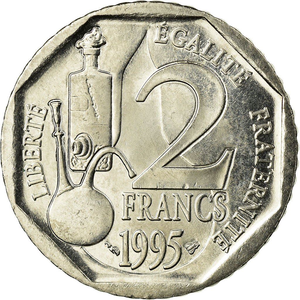 French Coin 2 Francs | Louis Pasteur | KM1119 | France | 1995