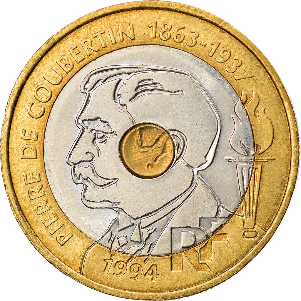 French Coin 20 Francs | Pierre de Coubertin | KM1036 | France | 1994