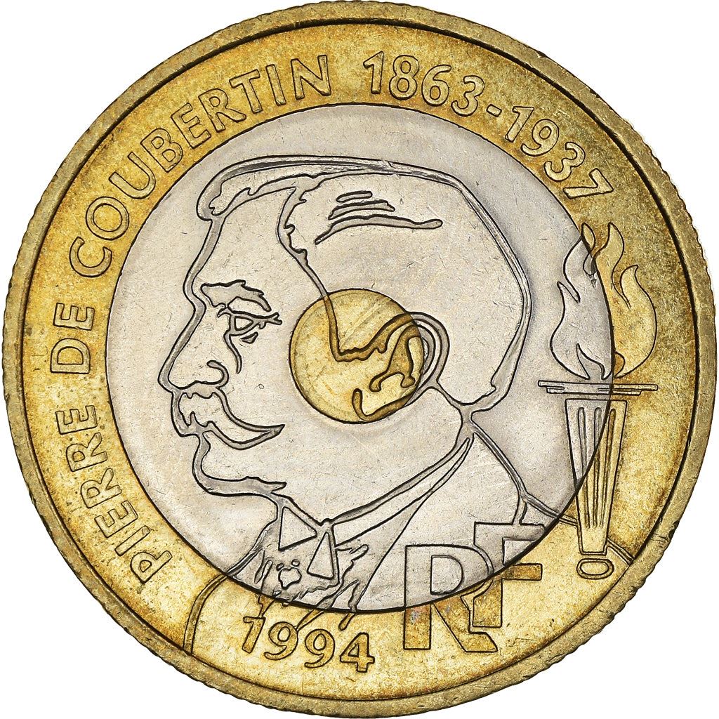 French Coin 20 Francs | Pierre de Coubertin | KM1036 | France | 1994