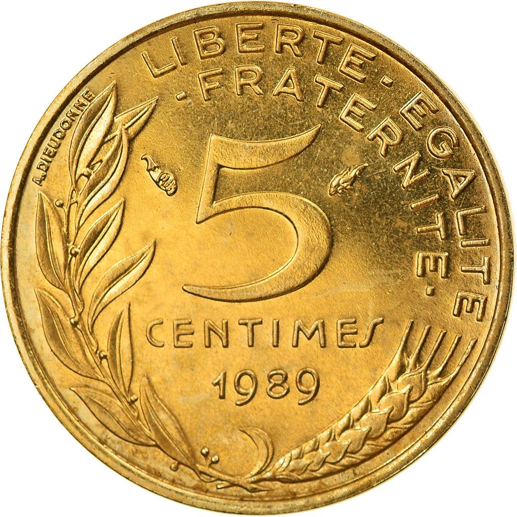 French Coin 5 Centimes | KM933 | France | 1966 - 2001