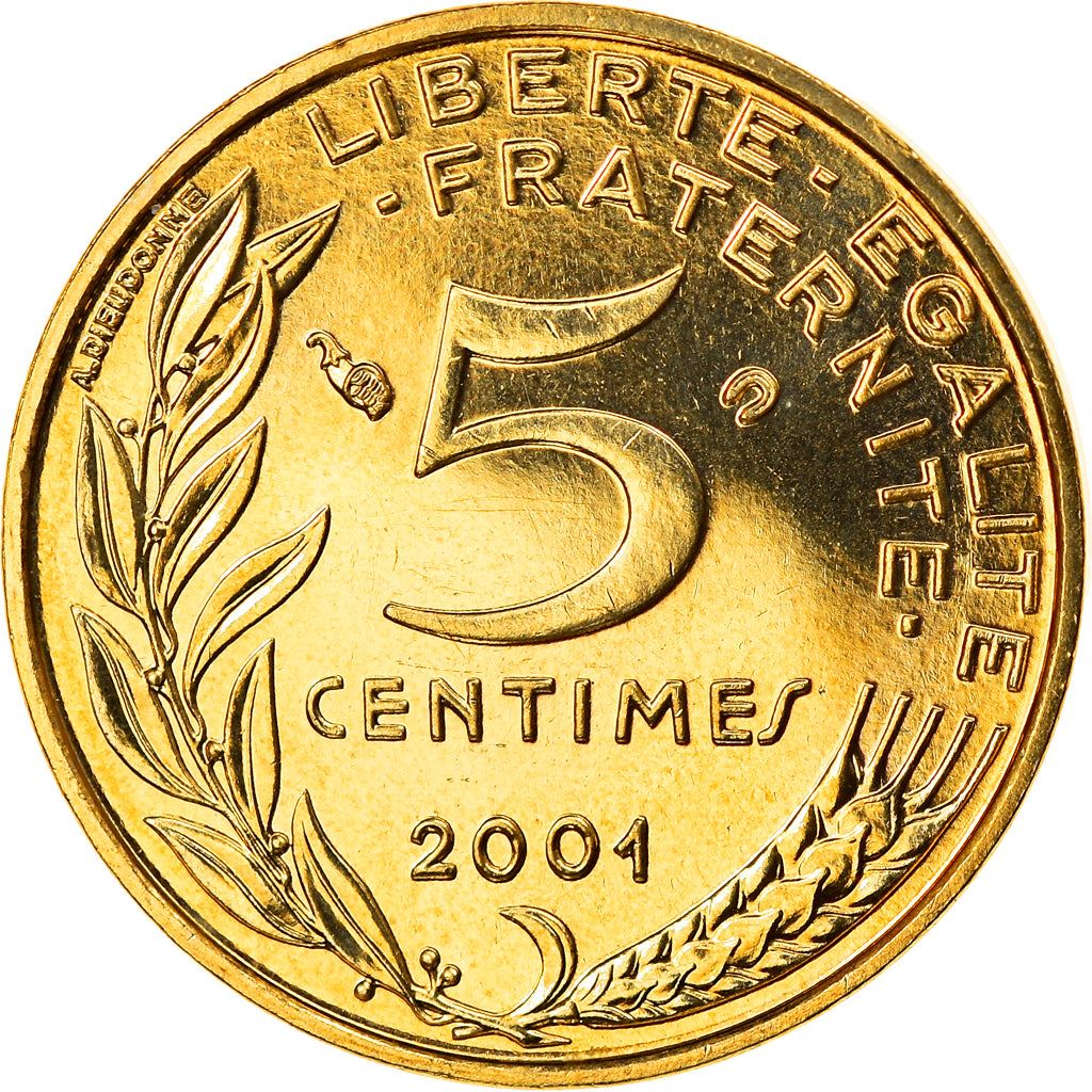 French Coin 5 Centimes | KM933 | France | 1966 - 2001