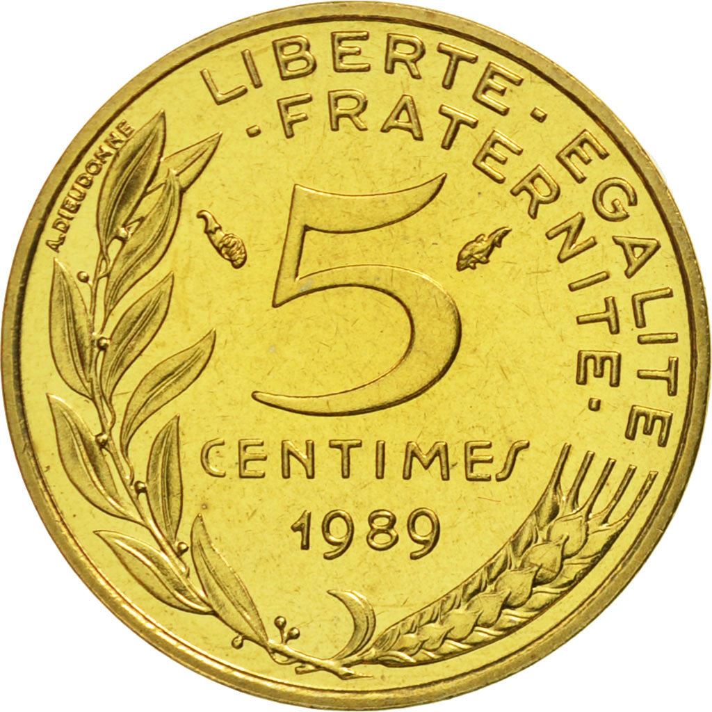 French Coin 5 Centimes | KM933 | France | 1966 - 2001