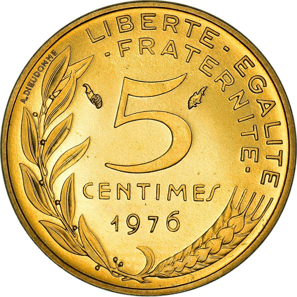 French Coin 5 Centimes | KM933 | France | 1966 - 2001