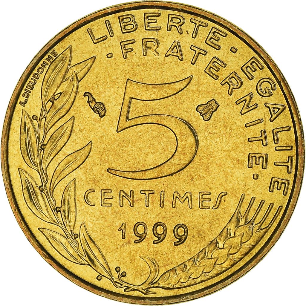 French Coin 5 Centimes | KM933 | France | 1966 - 2001