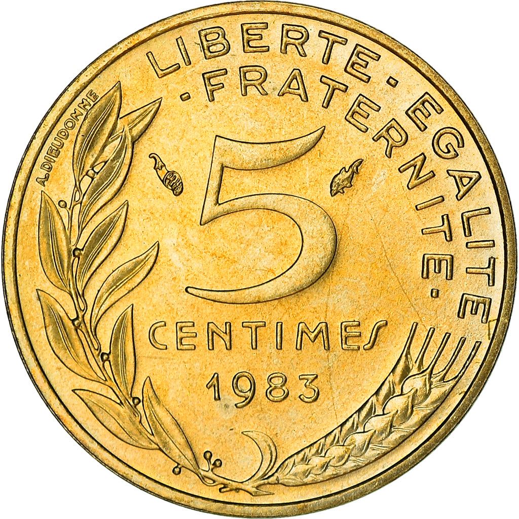 French Coin 5 Centimes | KM933 | France | 1966 - 2001