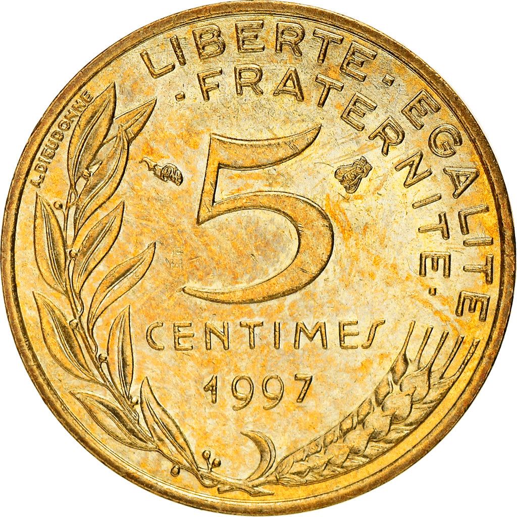 French Coin 5 Centimes | KM933 | France | 1966 - 2001