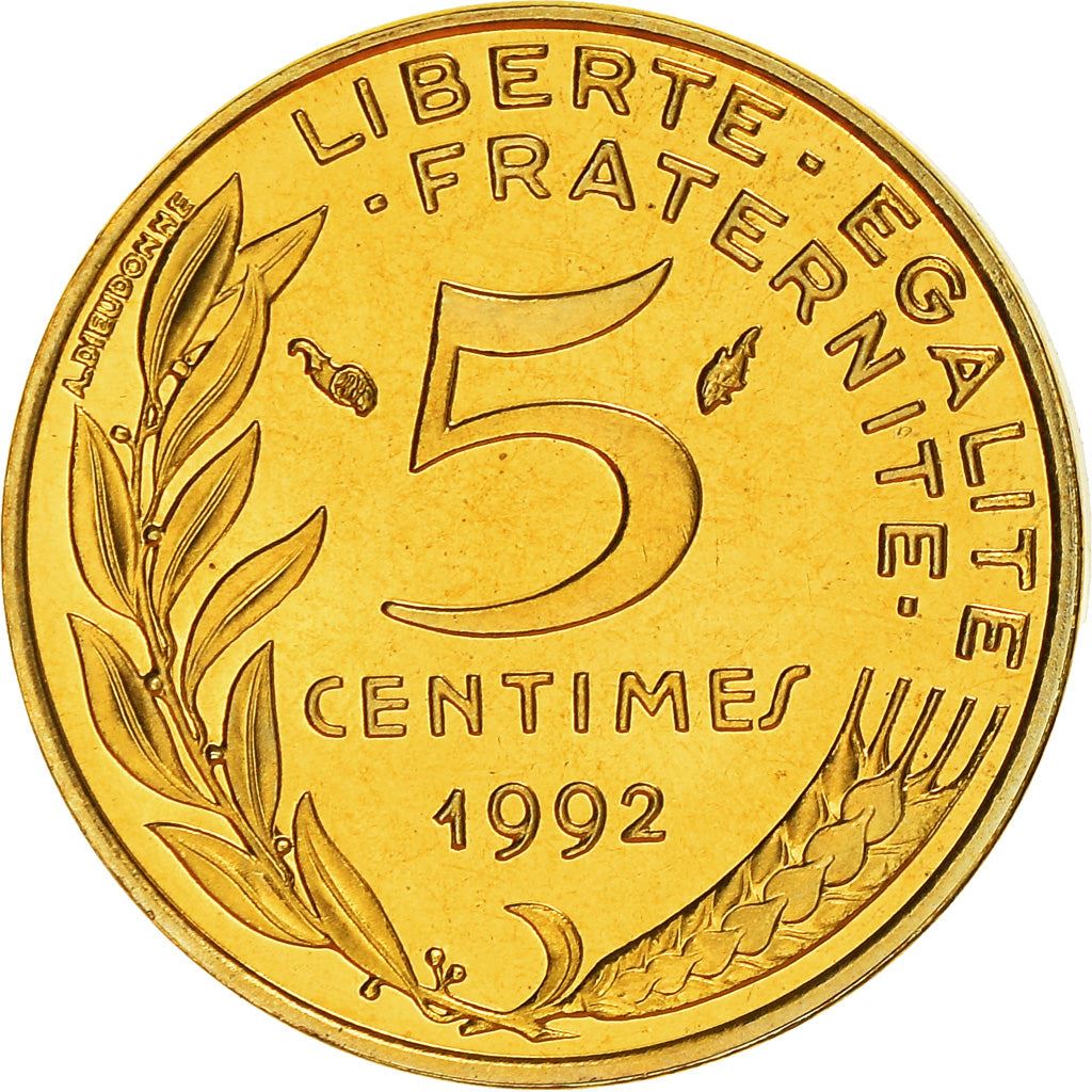 French Coin 5 Centimes | KM933 | France | 1966 - 2001