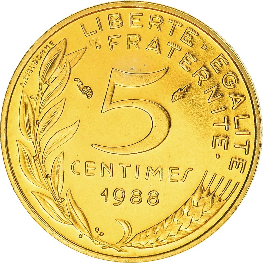 French Coin 5 Centimes | KM933 | France | 1966 - 2001