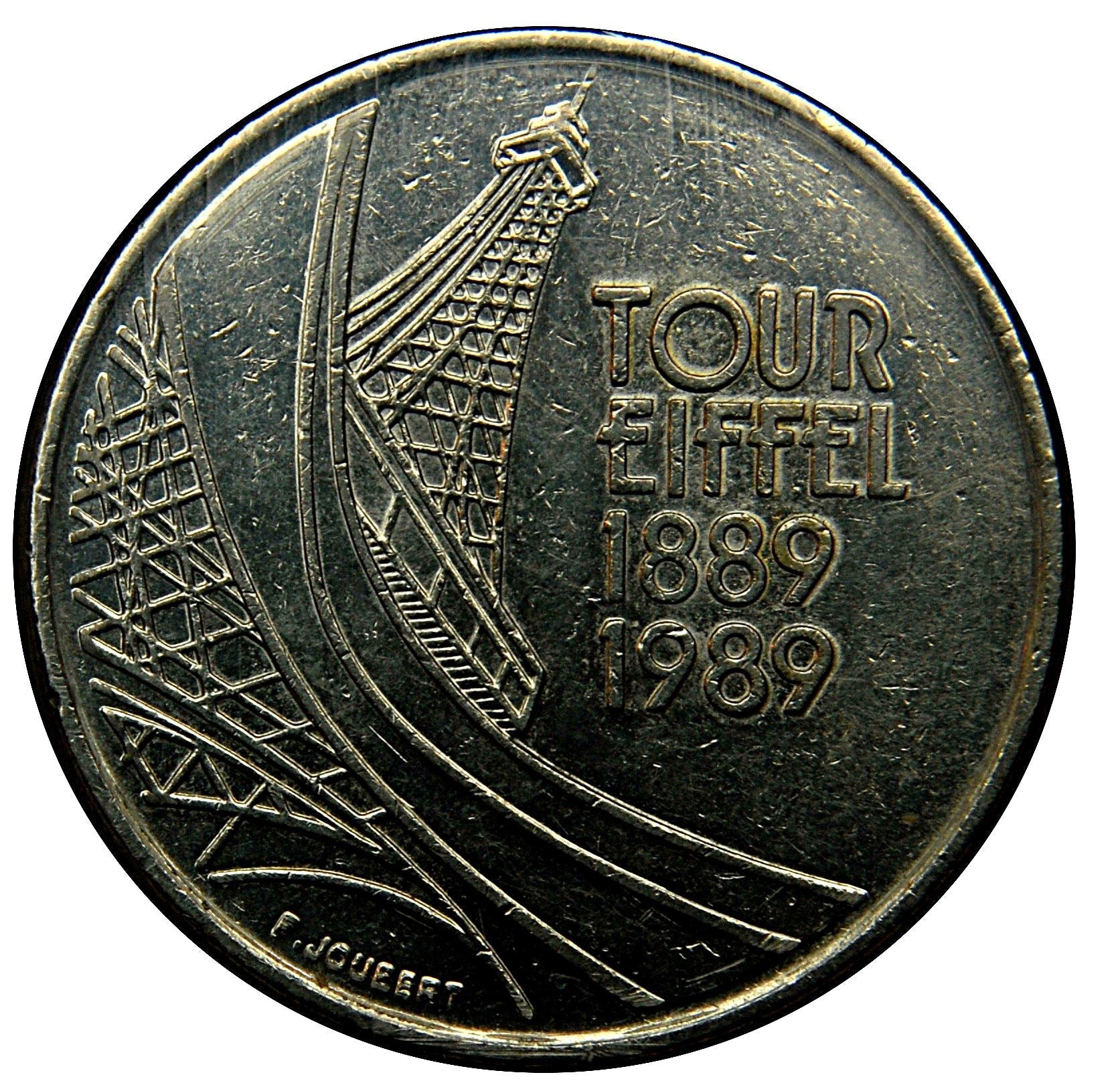 French Coin 5 Francs | Eiffel Tower | KM968 | France | 1989