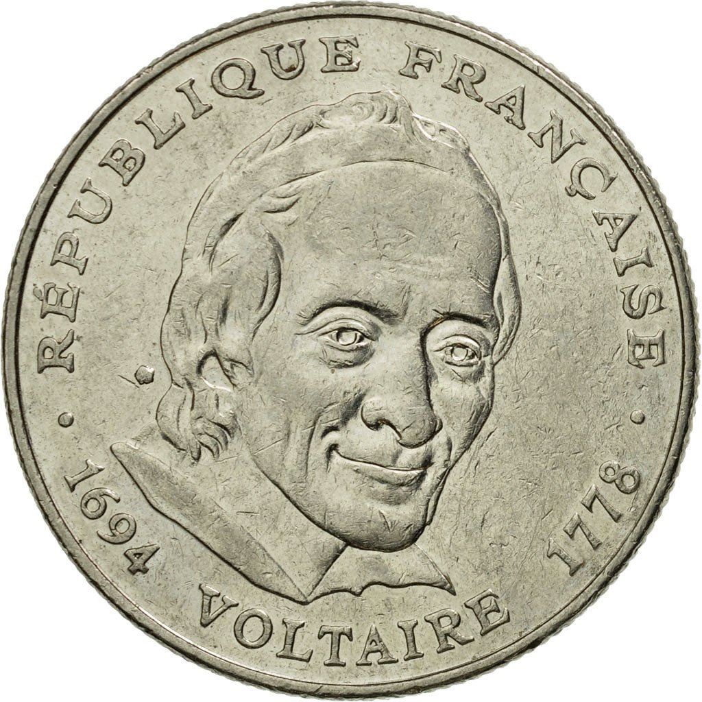 French Coin 5 Francs | Voltaire | KM1063 | France | 1994