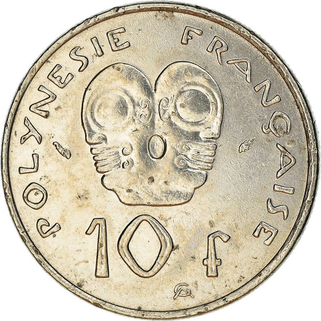 French Polynesia Coin French Polynesian 10 Francs | Marianne | Phrygian Cap | Tribal Mask | KM8 | 1972 - 2005