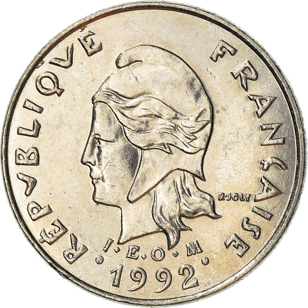 French Polynesia Coin French Polynesian 10 Francs | Marianne | Phrygian Cap | Tribal Mask | KM8 | 1972 - 2005