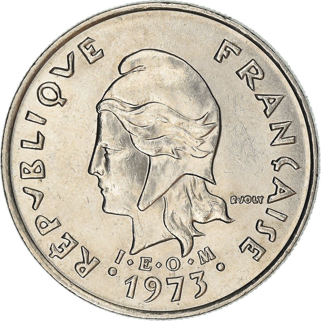 French Polynesia Coin French Polynesian 10 Francs | Marianne | Phrygian Cap | Tribal Mask | KM8 | 1972 - 2005