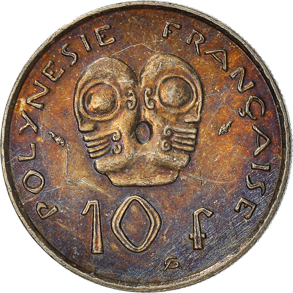 French Polynesia Coin French Polynesian 10 Francs | Marianne | Phrygian Cap | Tribal Mask | KM8 | 1972 - 2005